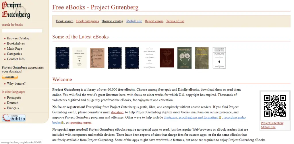 Project Gutenberg - Free E-Books