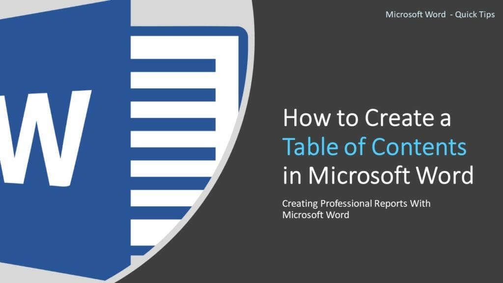 How to Create a Table of Contents in Microsoft Word