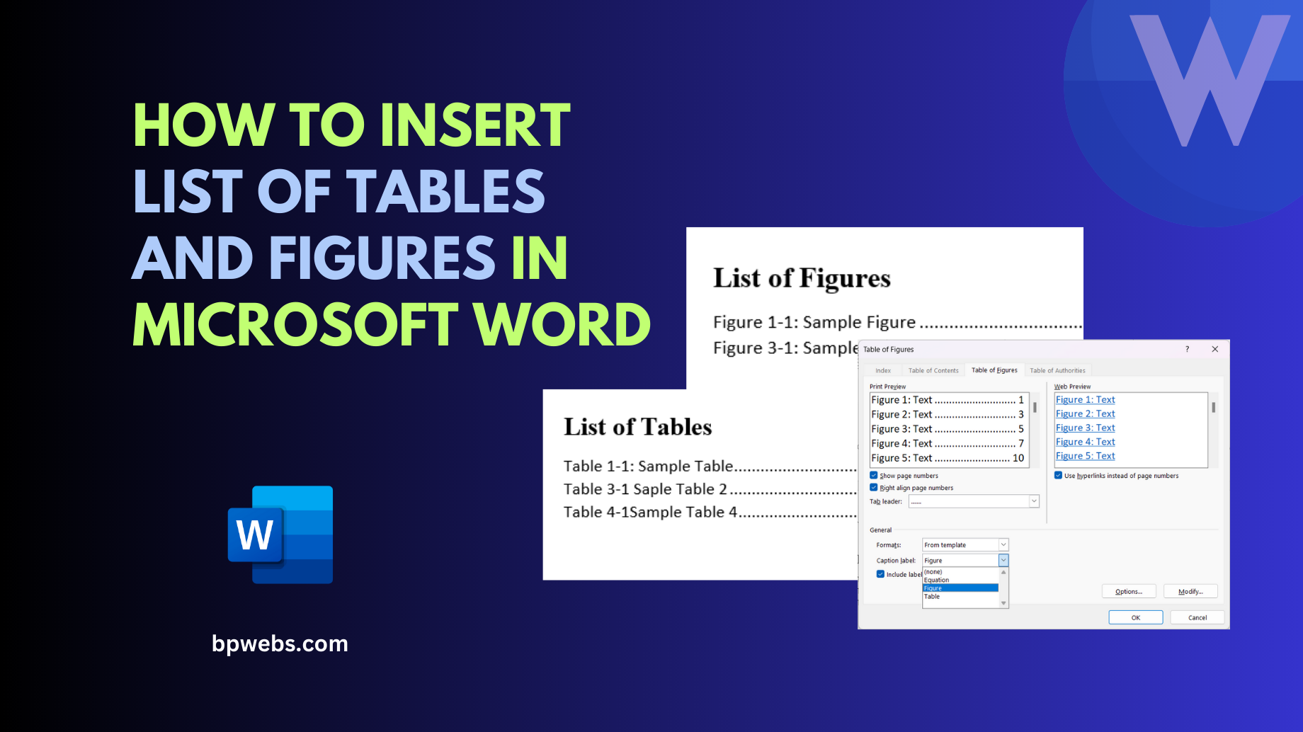 How to Insert List of Tables and Figures in Microsoft Word