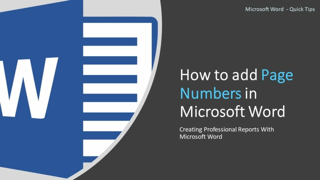 How to add Page Numbers in Microsoft Word