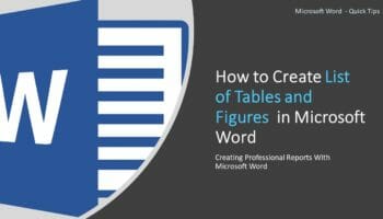How to create list of tables and figures in Microsoft Word