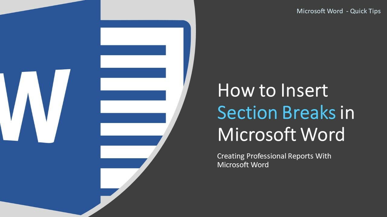 Insert section breaks in Microsoft Word