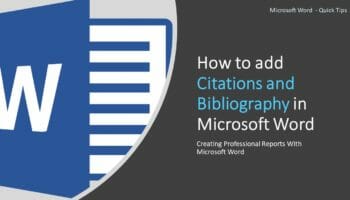 add Citations and Bibliography in Microsoft Word