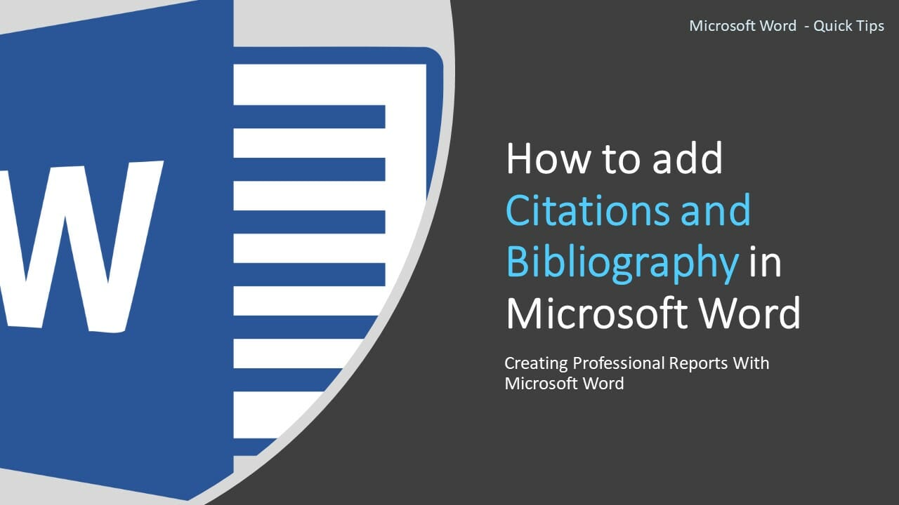 add Citations and Bibliography in Microsoft Word