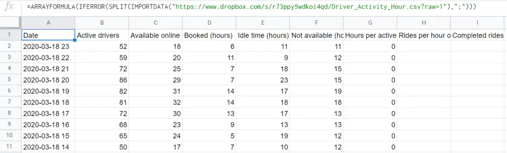 7 importdata dropbox to Google Sheets