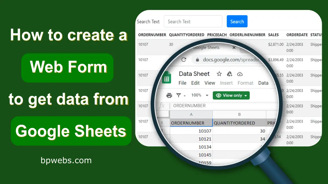 How to create a web form to get data from Google Sheets