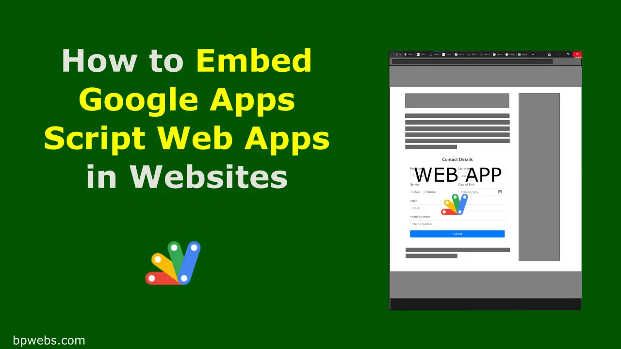 How to Embed Google Apps Script Web Apps in Websites