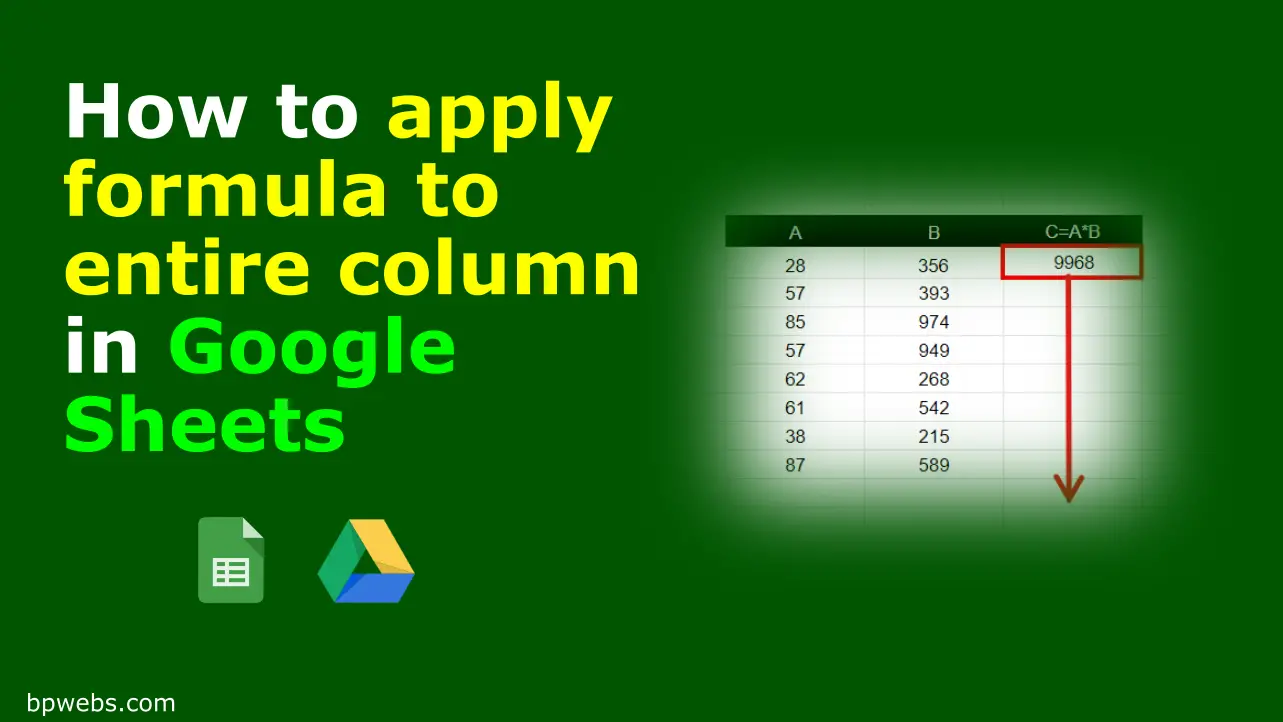 How to apply formula to entire column in Google Sheets