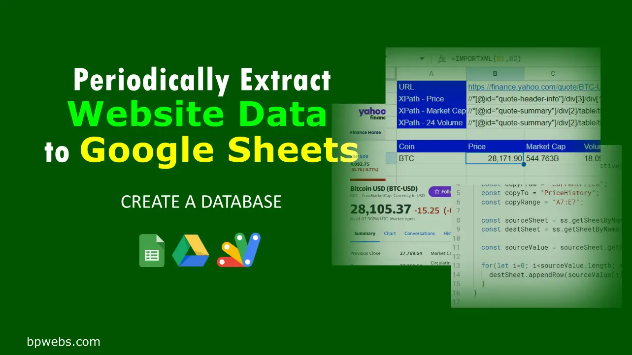 Periodically Extract Website Data to Google Sheets