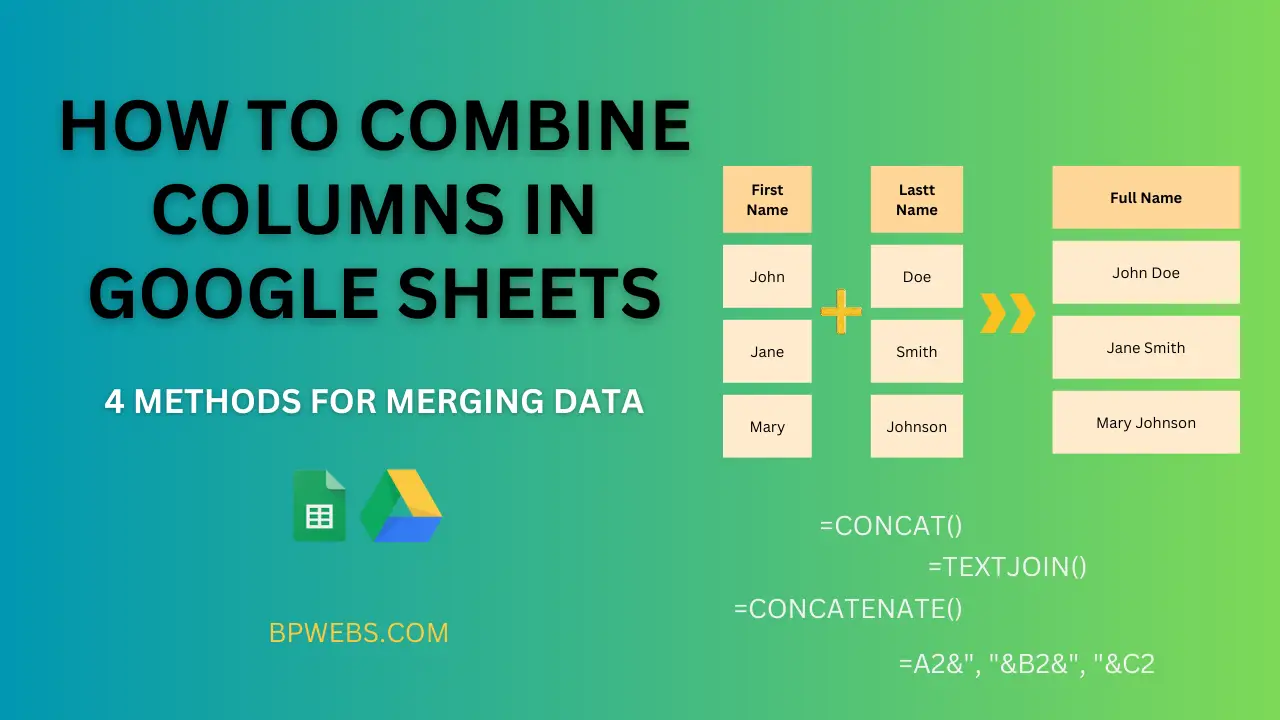 How to combine columns in Google Sheets