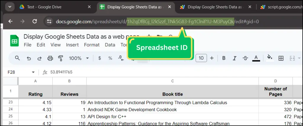 How to find Google Sheets ID