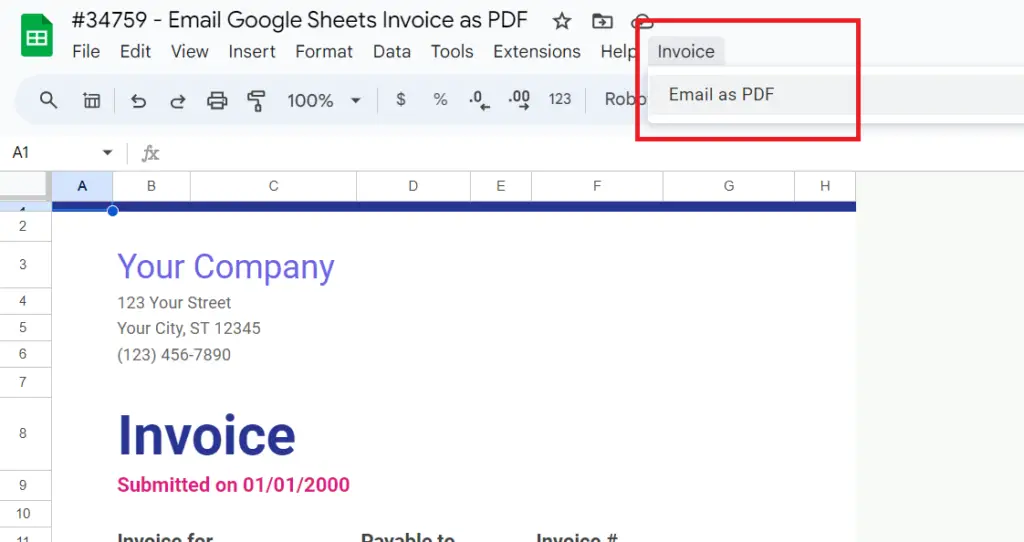Automatically Email Google Sheets Invoice as PDF and Track Records 4 Untitled