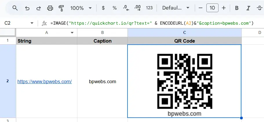 Generate QR Codes in Google Sheets (No Add-ons Needed!) 6 Generate QR Codes in Google Sheets Caption 2