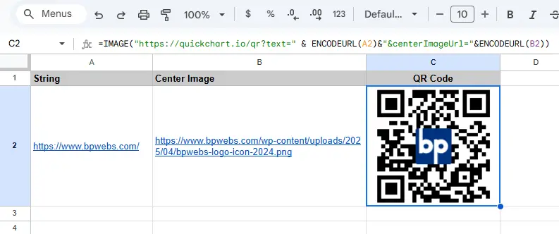 Generate QR Codes in Google Sheets (No Add-ons Needed!) 4 Generate QR codes in Google Sheets - Center Image