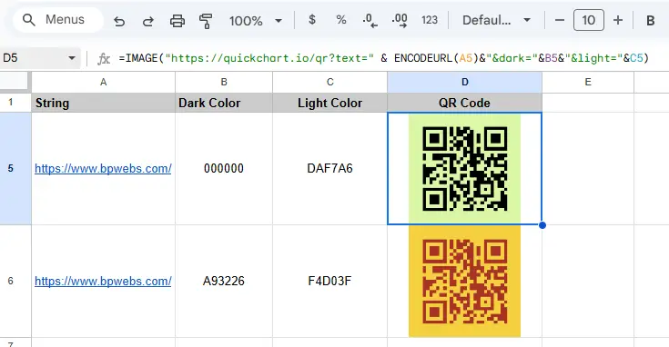 Generate QR Codes in Google Sheets (No Add-ons Needed!) 5 Generate QR Codes in Google Sheets Change color